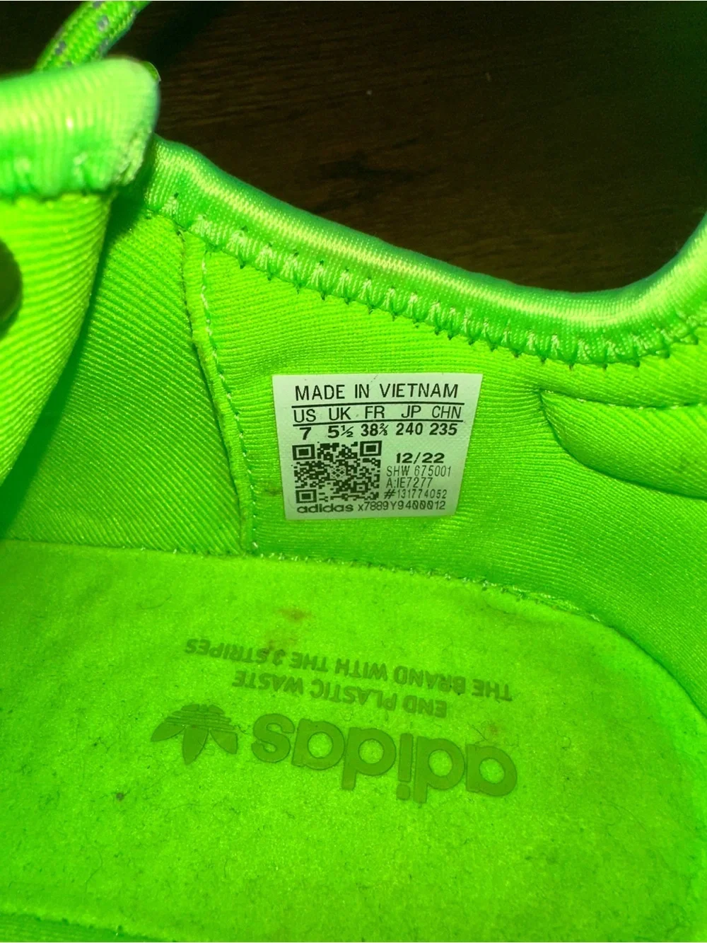 adidas Neon Green Athletic Sneakers - EUC Size 7